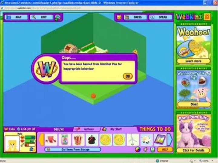 Can you get banned from Webkinz?