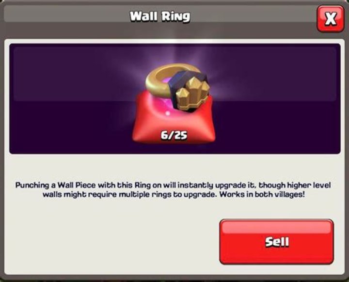 How many Wall rings does it take to upgrade to level 11?