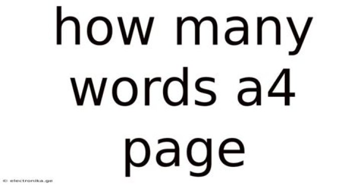 How many words is an A4 page written?