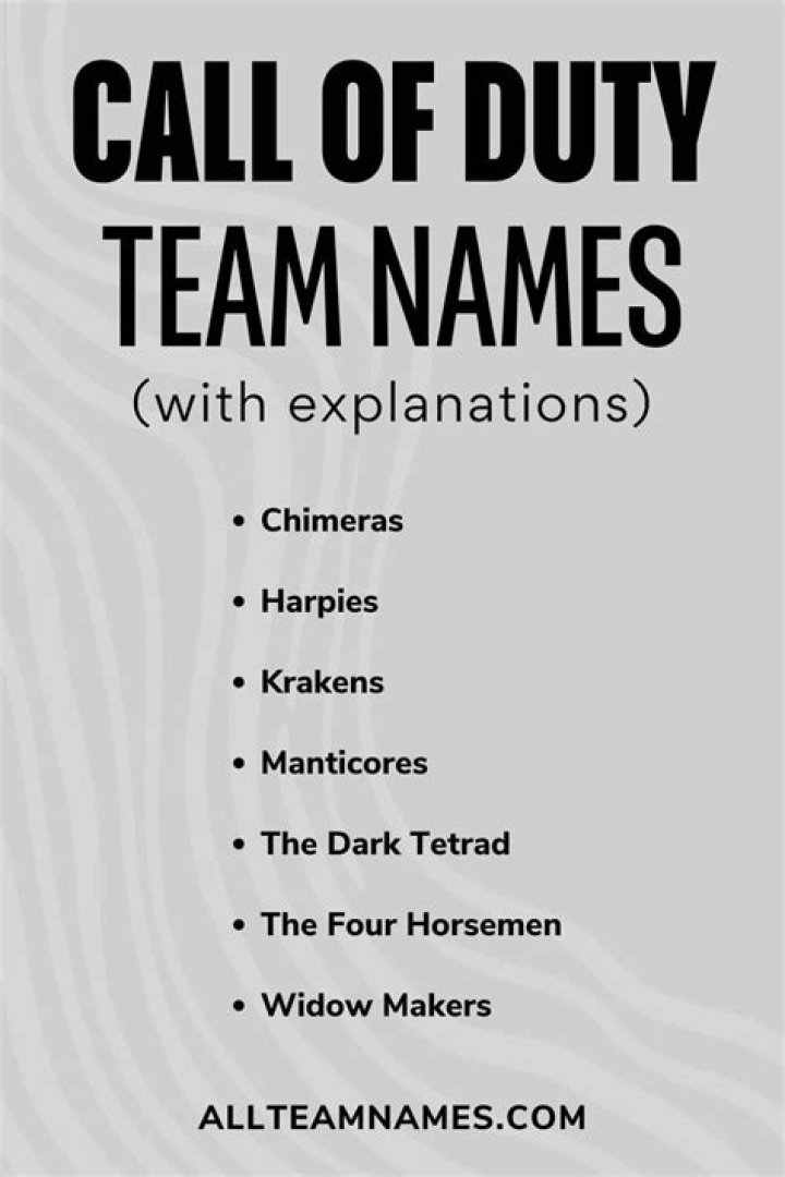 What are some good Call of Duty names?