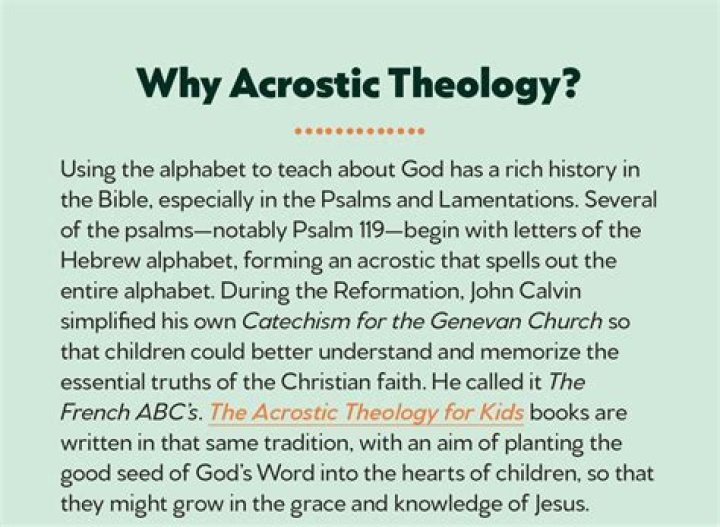 What is the acrostic for faith?